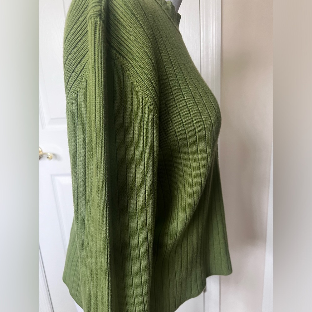 Designers Originals Sz PL Rib knit pullover Sweater designer buttons Green - Picture 4 of 11